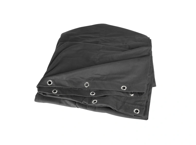 Sceneteppe molton 9x3m Ferdigsydd Sort, 300g/m2, maljer i bredden (3m) 